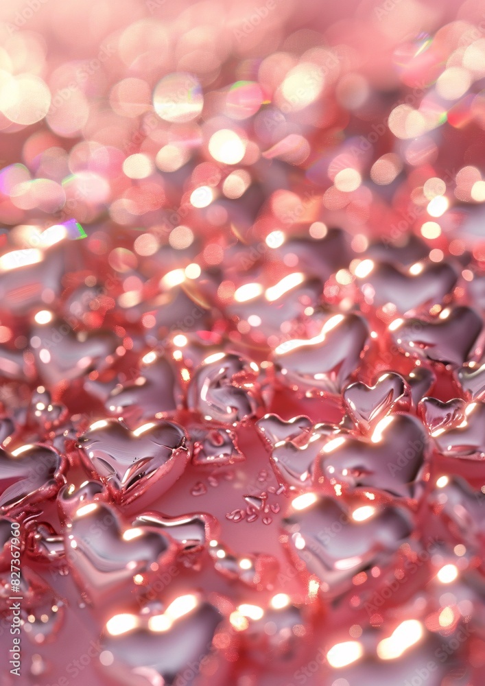 Luminous Pink Bubbles Blurred Background: Close-Up Photography Art