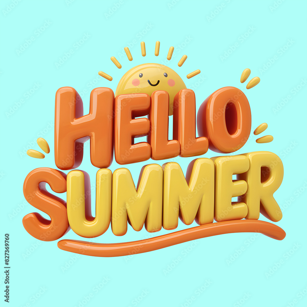 Hello Summer typography illustration with bold yellow and orange color text and cut yellow sun. summer party and summer vacation banner, poster, flyer. Summer sale Hello Summer typography illustration with bold yellow and orange color text and cut yellow sun. summer party and summer vacation banner, poster, flyer. Summer sale