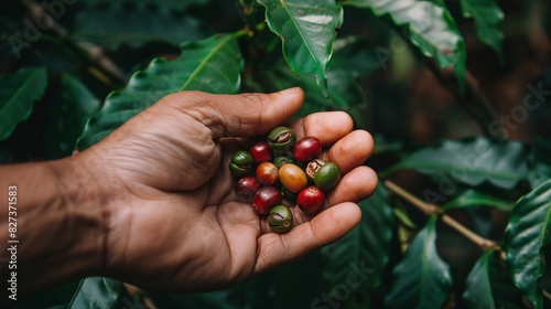 A Hand Offering Fresh Coffee Beans