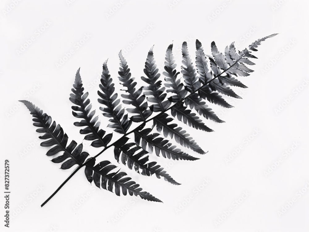 Naklejka premium Fern Leaf and Branch in Monochrome