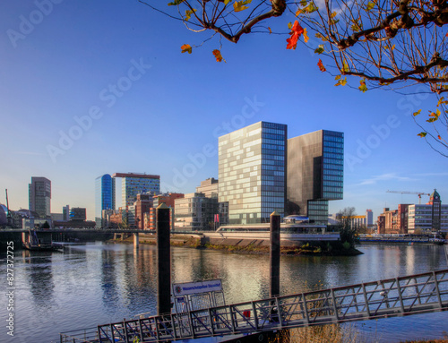 Medienhafen in Düsseldorf der Landeshauptstadt Nordrhein-Westfalens, Deutschland, Europa. photo