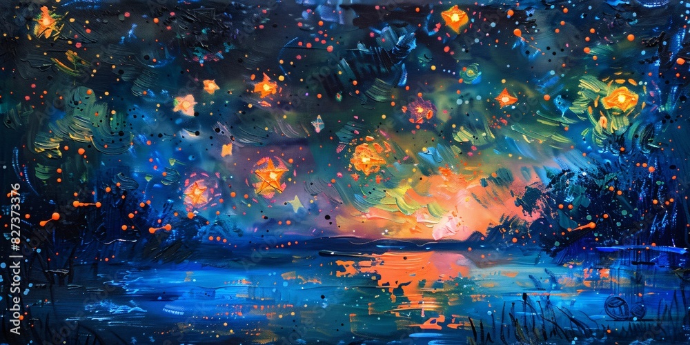 Starry Night Over a River