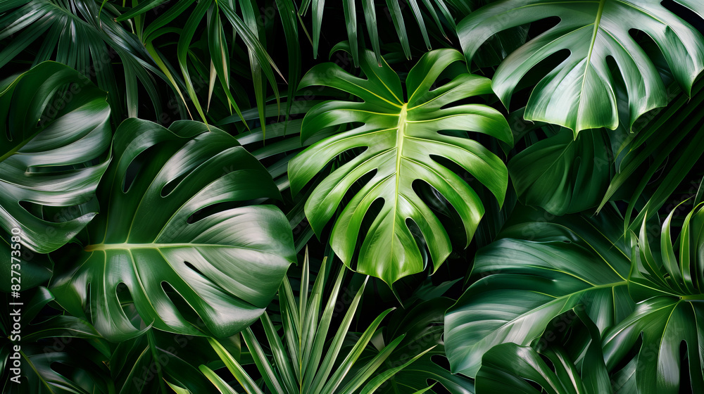 Lush green tropical monstera leaves creating a vibrant and dense foliage background, perfect for natural and botanical designs. transparent background, white background Lush green tropical monstera leaves creating a vibrant and dense foliage background, perfect for natural and botanical designs. transparent background, white background