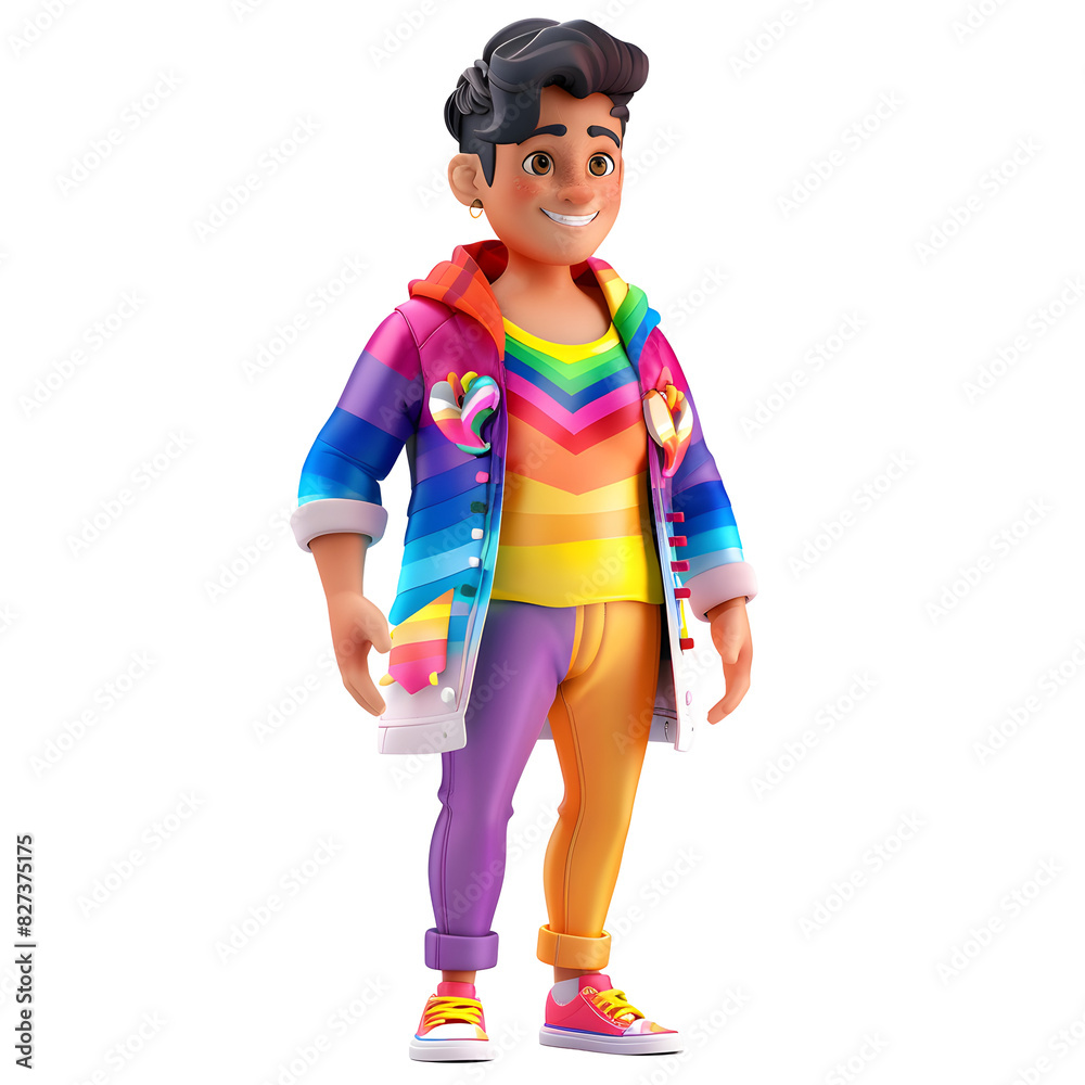 Colorful Cartoon Characters in Rainbow Apparel
Colorful Cartoon Characters in Rainbow Apparel