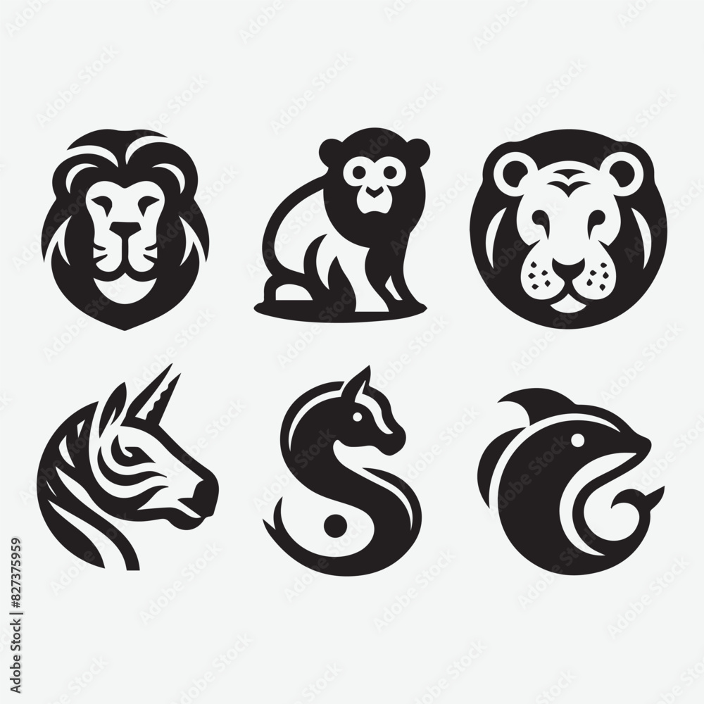 Animal Logo Set Vector Illustration Silhouette
Animal Logo Set Vector Illustration Silhouette