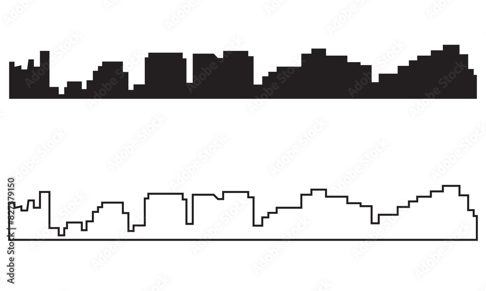 Set city silhouettes vector illustration. EPS 10