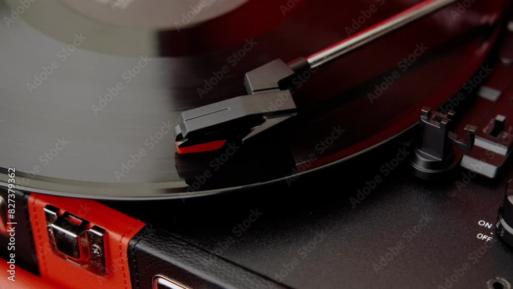 A highresolution image showcasing a vinyl record spinning on a turntable, perfect for musicrelated content