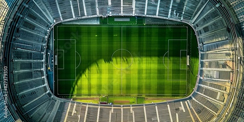 Empty Soccer Stadium View from Above