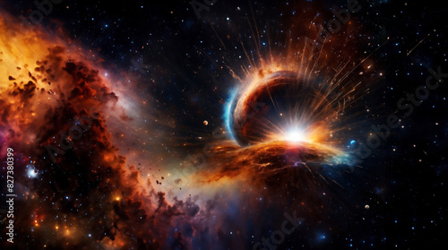 illustraton of the Big Bang, birth of the Universe concept photo