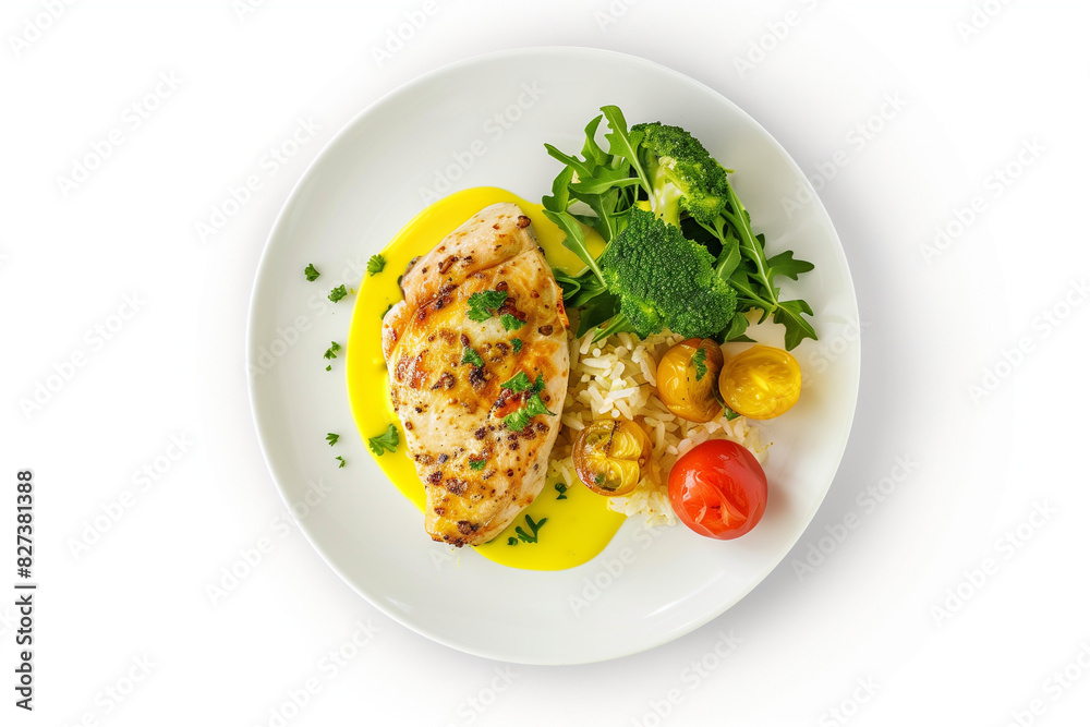 restaurant dish on white background restaurant dish on white background