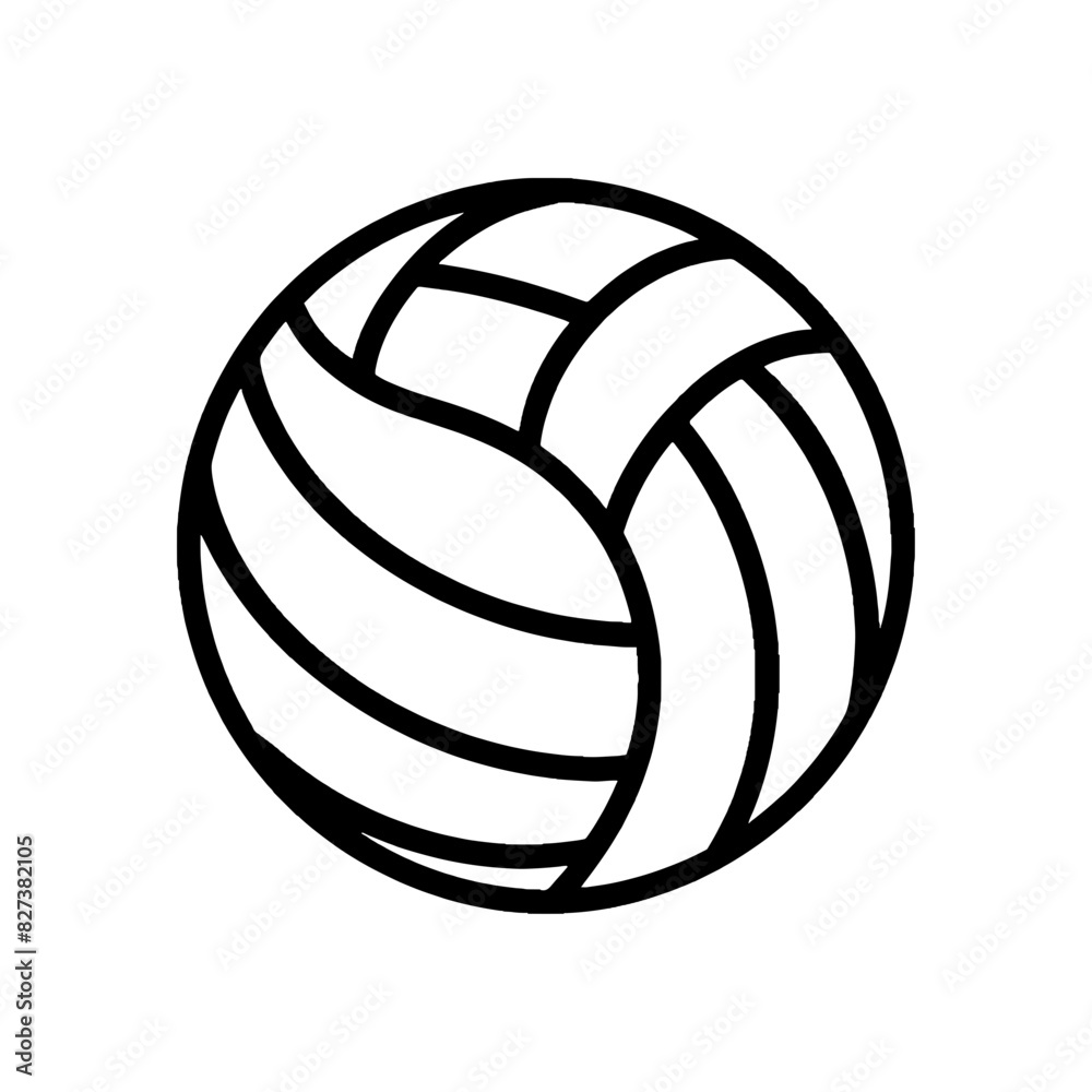 Volleyball Symbol Vector Graphic with Transparent Background, Volleyball Icon