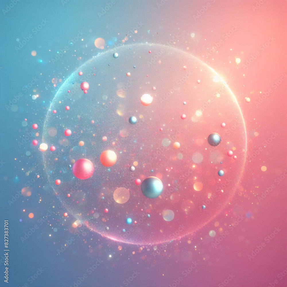 Abstract background with bright highlights of light. Dark background with blue, orange and pink round light spots, side panels of different colors Abstract background with bright highlights of light. Dark background with blue, orange and pink round light spots, side panels of different colors