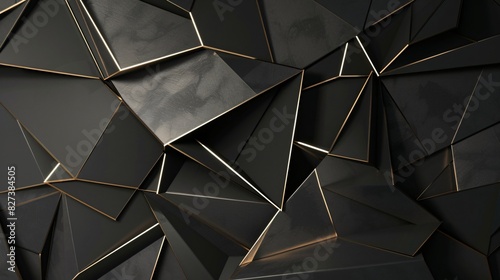 Black abstract background and golden lines illustration