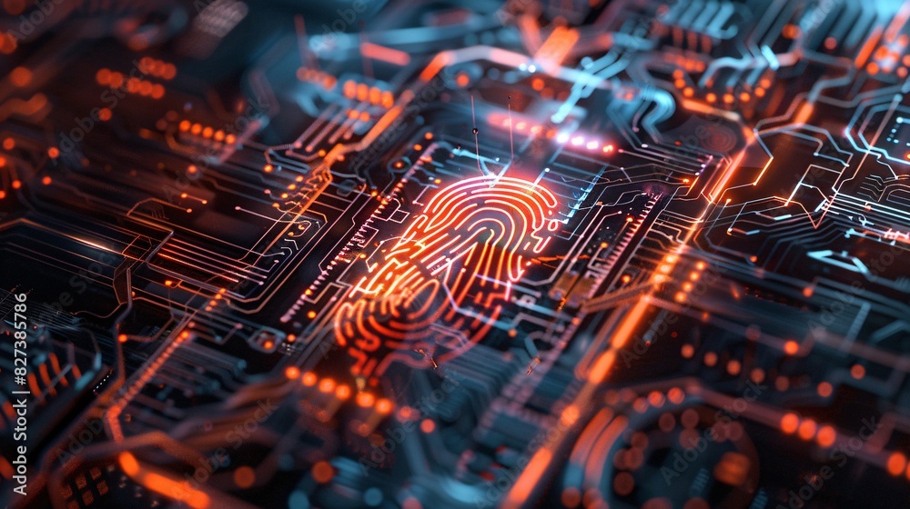 Digital Cybersecurity Lab with AI Symbol Digital Cybersecurity Lab with AI Symbol