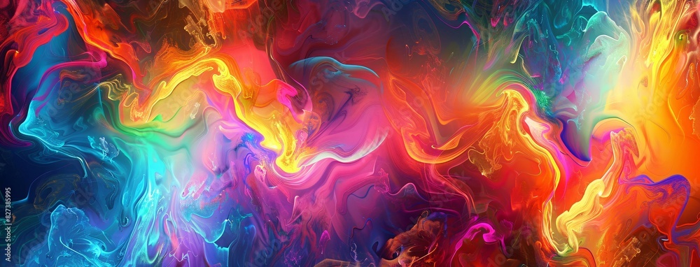 Fototapeta premium Abstract Art with Colorful Flames