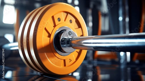 Barbell for fitness training in the gym.