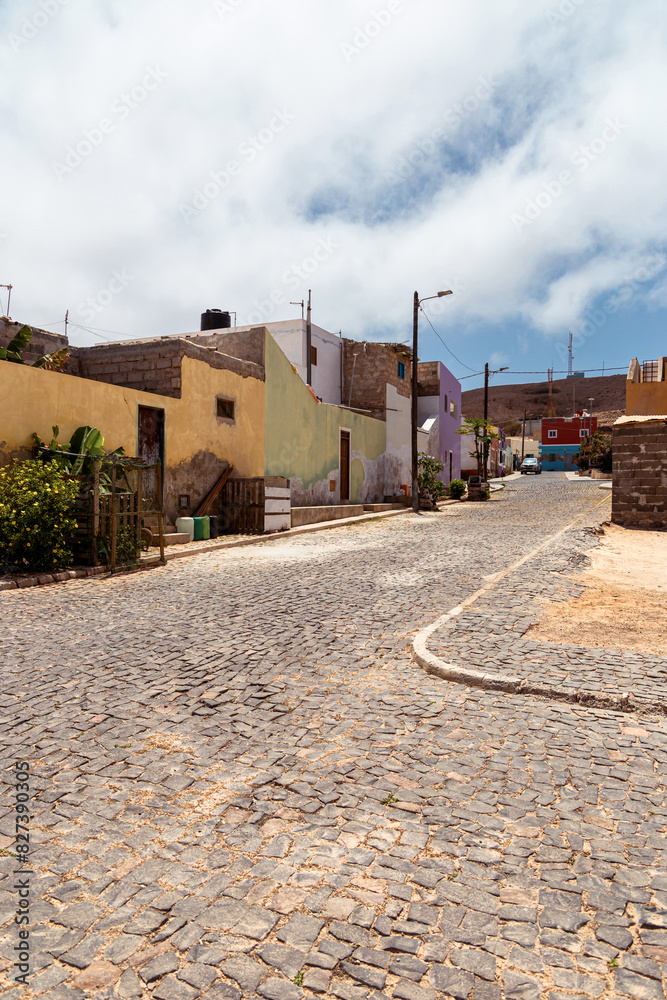 street in the village, Bofarreira, Boa Vista, Cape Verde