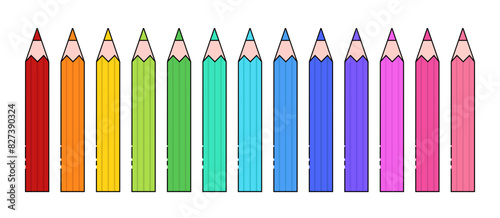 color pencils isolated on transparent background