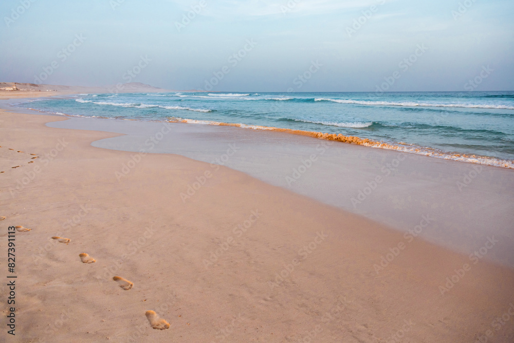 Fototapeta premium beach in the morning, Praia de Chaves, Boa Vista, Cape Verde