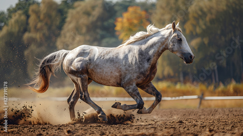 horse is running or standing
