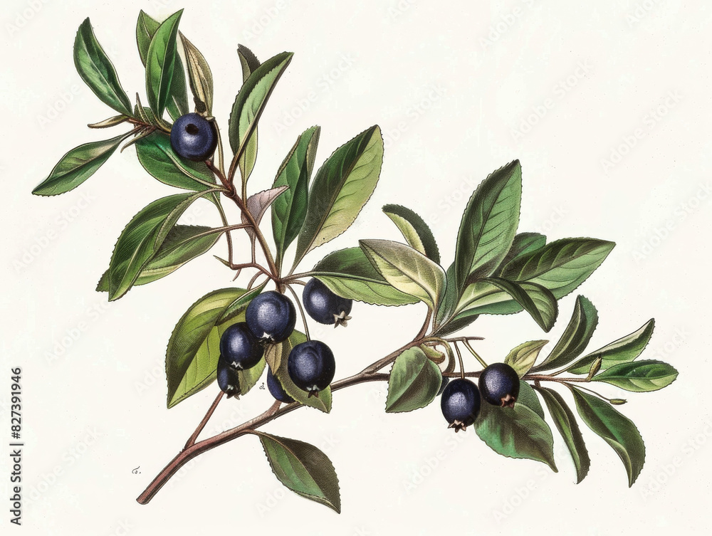 Antique botanical print of a whortleberry.academy, aesthetic,isolated on white background, old botanical illustration Antique botanical print of a whortleberry.academy, aesthetic,isolated on white background, old botanical illustration