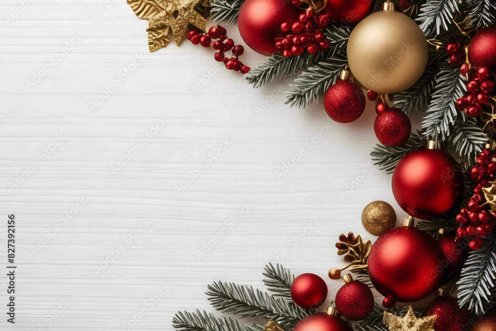 Obraz premium Gorgeous Christmas decoration illustration with ample space for heartfelt messages, perfect for sending holiday cheer and warm wishes.