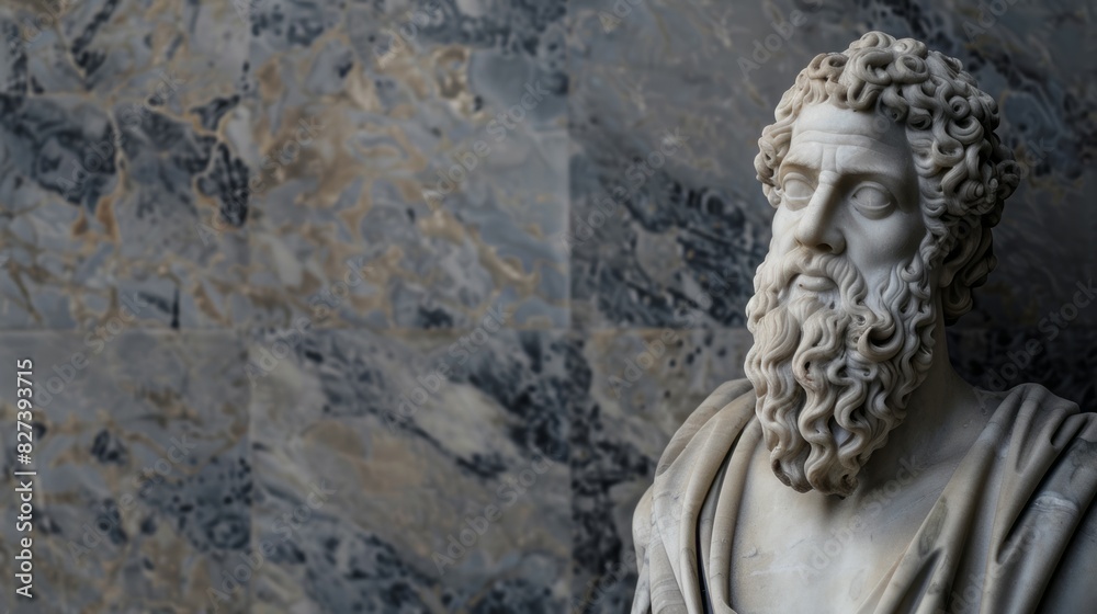 Fototapeta premium Philosopher Statue Embodies Stoic Philosophy