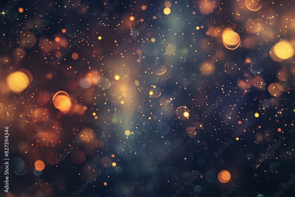 Obraz premium Astrophotography: Beautiful Starry Night Sky with Blurred Lights and Glow