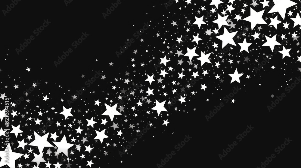 In a playful and whimsical doodle style white cartoon stars twinkle and flicker like glitter against a deep black background resembling a starry night sky In a playful and whimsical doodle style white cartoon stars twinkle and flicker like glitter against a deep black background resembling a starry night sky