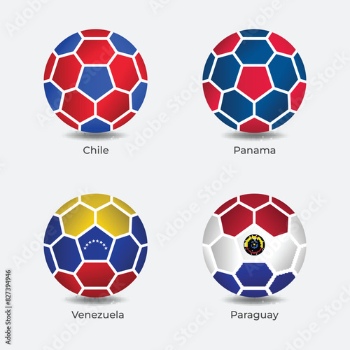 American National Teams with Soccer ball Shapes