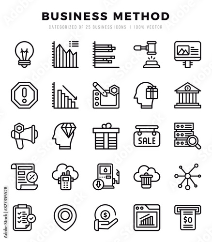 Business Method. Lineal icons Pack. vector illustration.