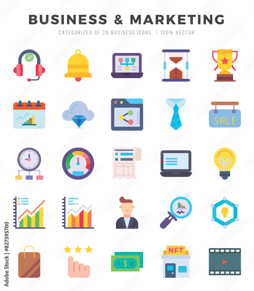 Business & Marketing Icon Pack 25 Vector Symbols for Web Design. Business & Marketing Icon Pack 25 Vector Symbols for Web Design.