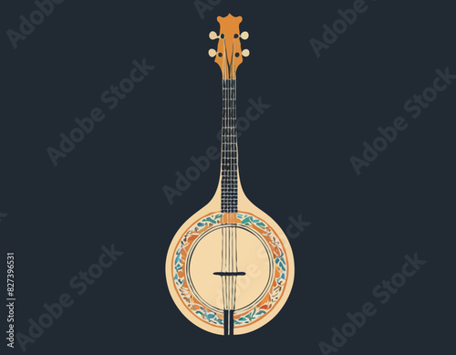Instrument de musique à cordes Bouzouki en tant qu’objet de la Grèce et illustration vectorielle de symbole culturel traditionnel photo