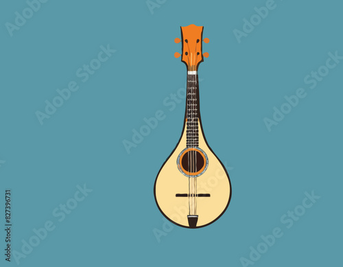 Instrument de musique à cordes Bouzouki en tant qu’objet de la Grèce et illustration vectorielle de symbole culturel traditionnel photo
