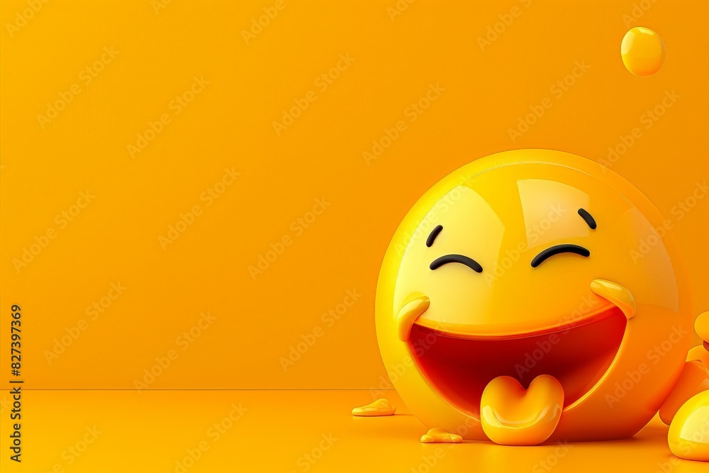 Smiling emoji - happy emoticon on yellow background. Beautiful simple AI generated image in 4K, unique. Smiling emoji - happy emoticon on yellow background. Beautiful simple AI generated image in 4K, unique.