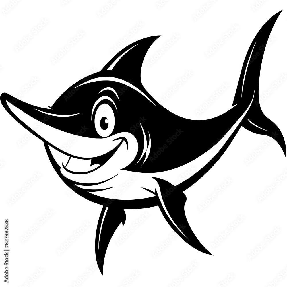 shark vector silhouette illustration