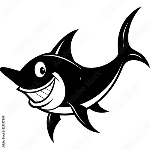 shark vector silhouette illustration