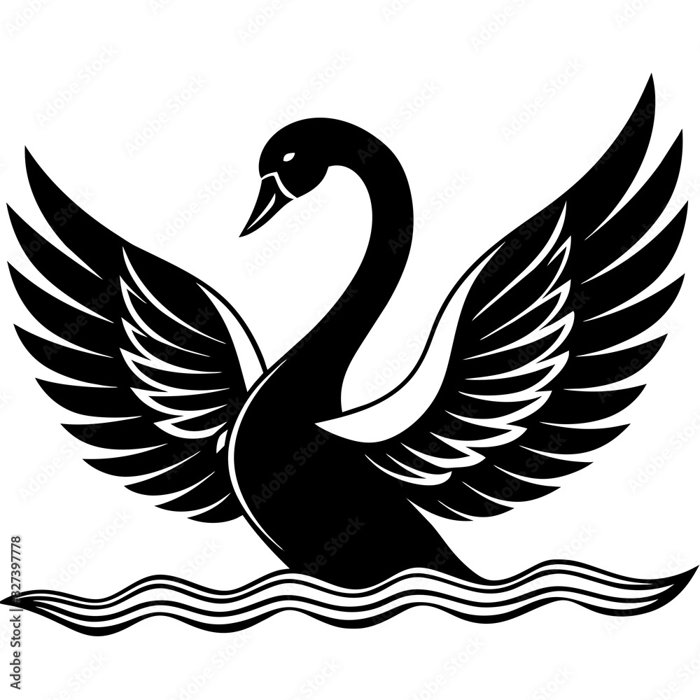 swan vector silhouette illustration swan vector silhouette illustration