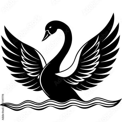 swan vector silhouette illustration