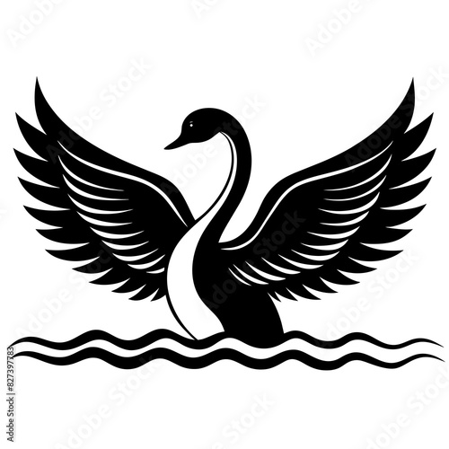 swan vector silhouette illustration