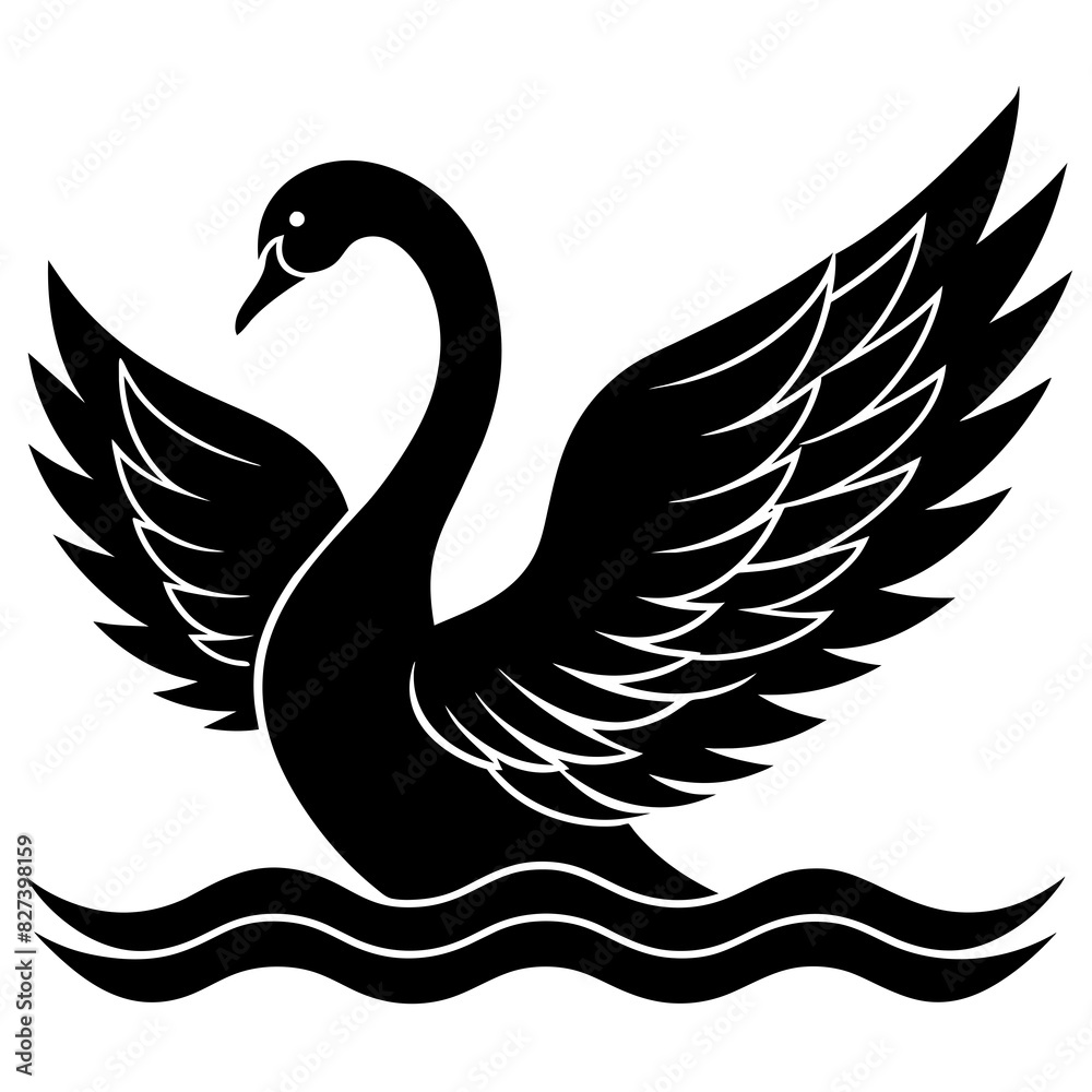 swan vector silhouette illustration swan vector silhouette illustration