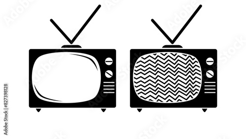 television emblem, black isolated silhouette