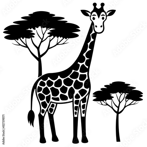 giraffe vector silhouette illustration