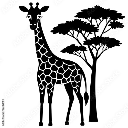 giraffe vector silhouette illustration