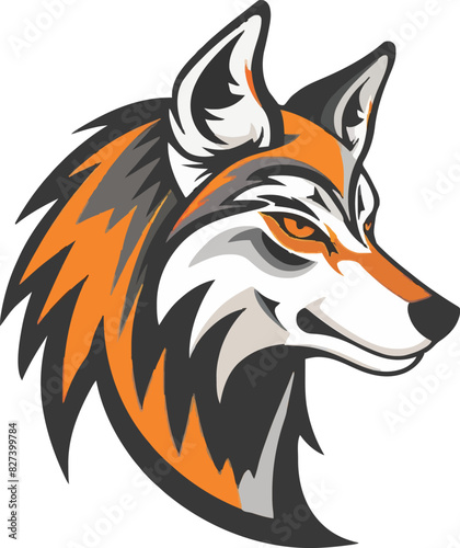 Wallpaper Mural Wolf head mascot logo flat vector design Torontodigital.ca