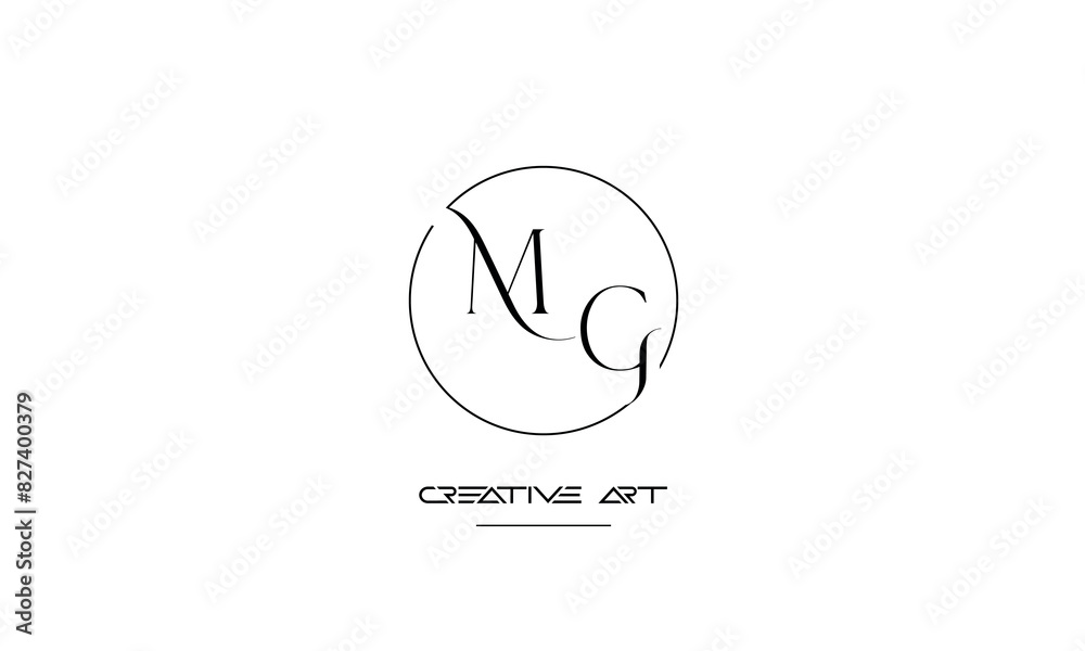 Naklejka premium GM, MG, G, M abstract letters logo monogram