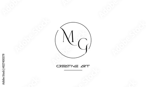 GM, MG, G, M abstract letters logo monogram