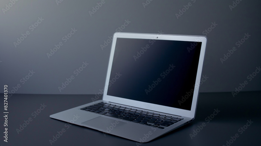 A laptop is open on a table A laptop is open on a table