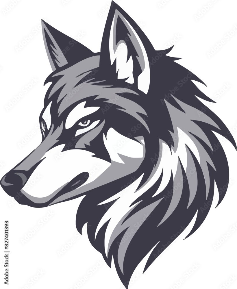 Wolf head mascot logo flat vector design Wolf head mascot logo flat vector design