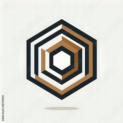 AI Generate of Logo Concept Design Vector Icon of Geometric Shape Hexagonal in Random Color and Pattern, Hexagon, Segi Enam, Cube 3D photo